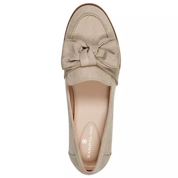 Bandolino Shoes - Bandolino Women’s Lindio Bow Slip-On Tailored Loafers 8.5 M Shoes Neutral Beige